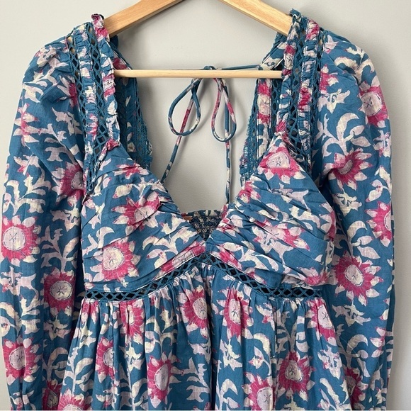 Free People Sacha River Combo Floral Print Mini Dress Size Small - Picture 4 of 15
